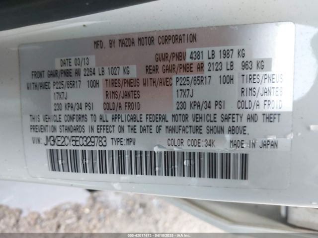 JM3KE2CY5E0329783 Mazda Cx-5 Touring