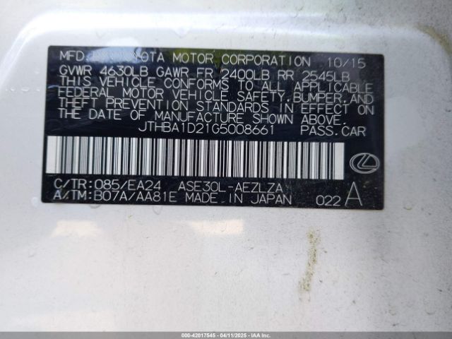2016 LEXUS IS 200T JTHBA1D21G5008661 Photo 8