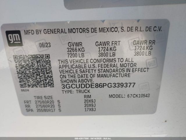 2023 CHEVROLET SILVERADO 1500 3GCUDDE86PG339377 Photo 8