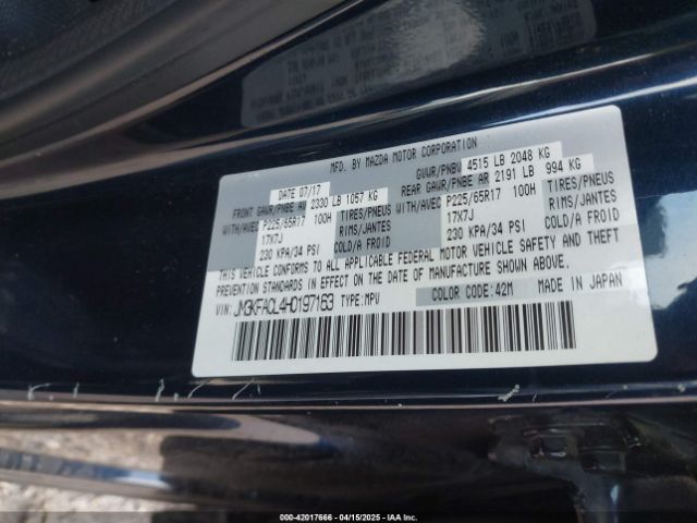 JM3KFACL4H0197163 Mazda Cx-5 Touring