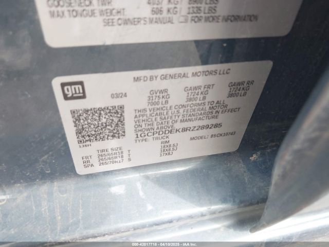 1GCPDDEK8RZ289285 Chevrolet Silverado 1500 4wd  Standard Bed Lt