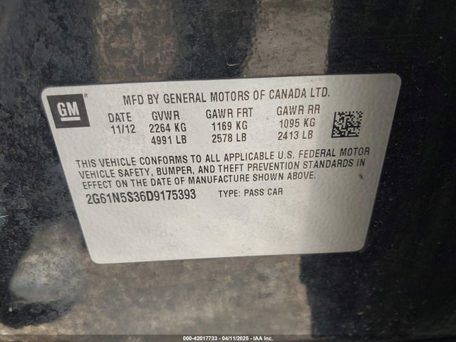 2013 CADILLAC XTS 2G61N5S36D9175393 Photo 8