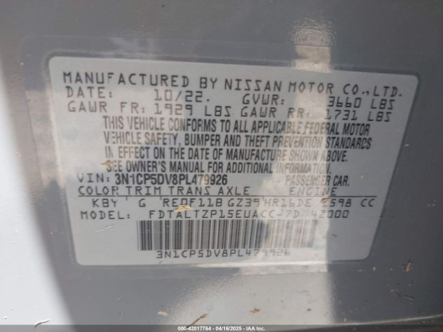 3N1CP5DV8PL479926 Nissan Kicks Sr Xtronic Cvt