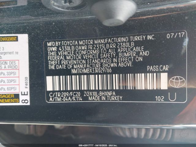 NMTKHMBX3JR029766 Toyota C-HR XLE