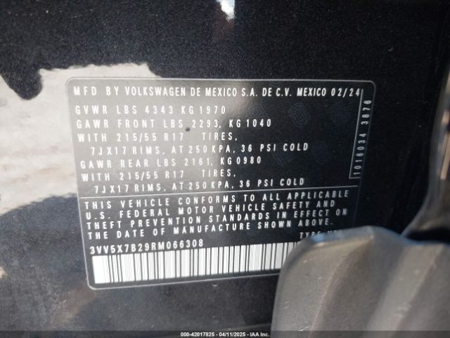 3VV5X7B29RM066308 Volkswagen tsi