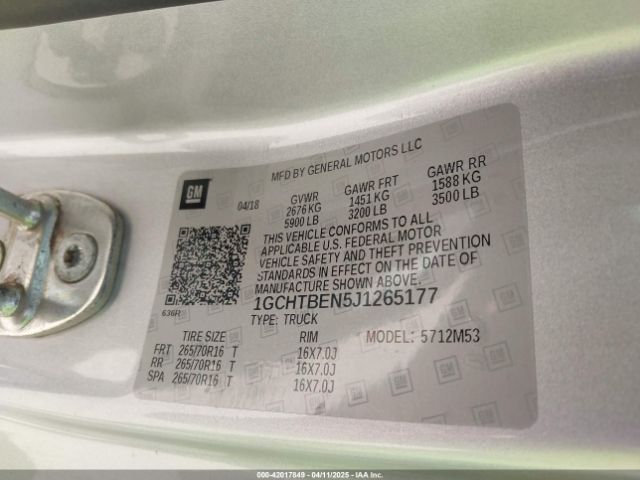 1GCHTBEN5J1265177 Chevrolet Colorado Wt