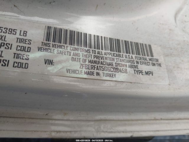 ZFBERFAT5G6C08458 RAM Promaster City Tradesman