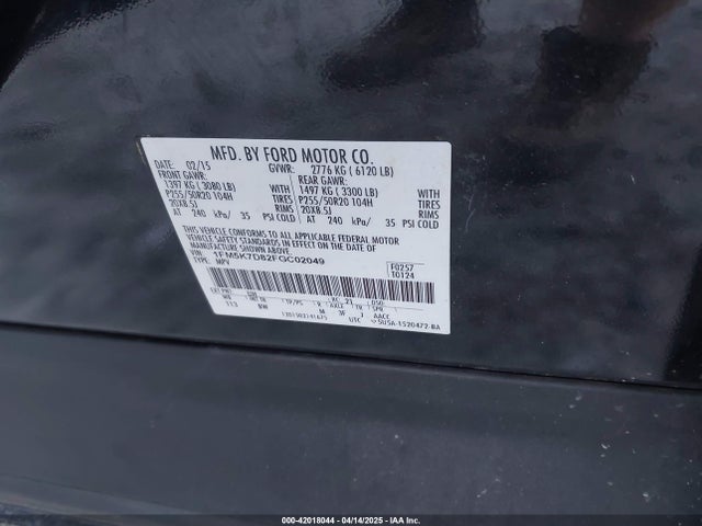 Ford EXPLORER XLT 2015 1FM5K7D82FGC02049 Image 9