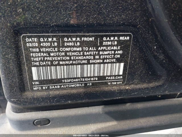 2003 SAAB 9-3 YS3FD46Y731041879 Photo 8