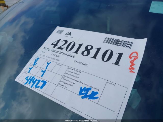2C3CDXHG0MH625368 Dodge Charger Gt Rwd