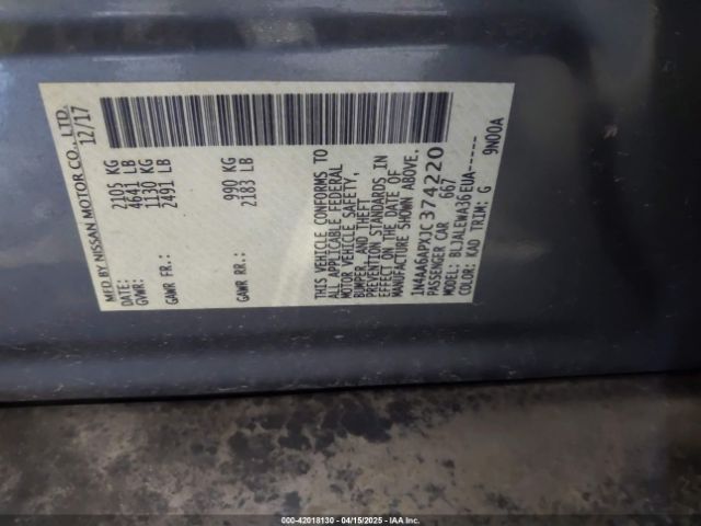 1N4AA6APXJC374220 Nissan Maxima 3.5 Sl