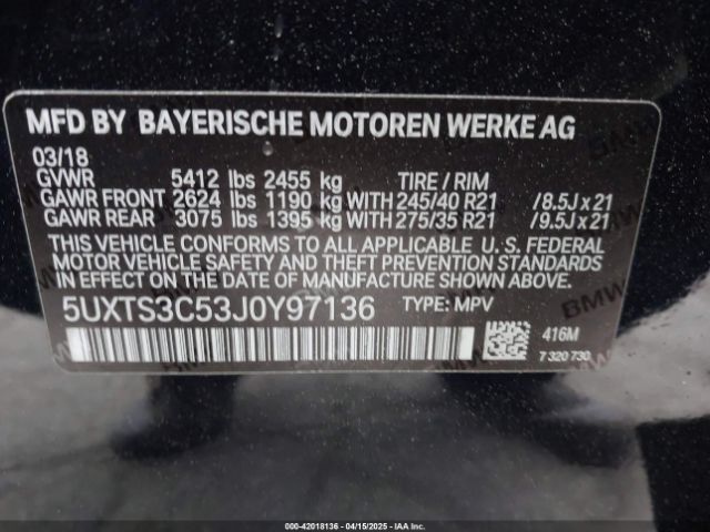 5UXTS3C53J0Y97136 BMW X3 M40i