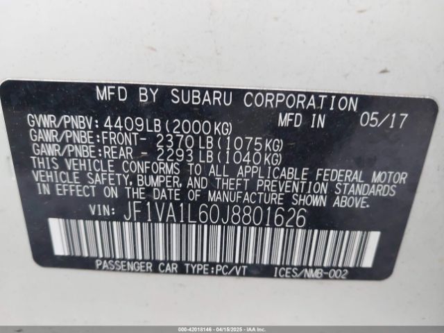 2018 SUBARU WRX JF1VA1L60J8801626 Photo 8