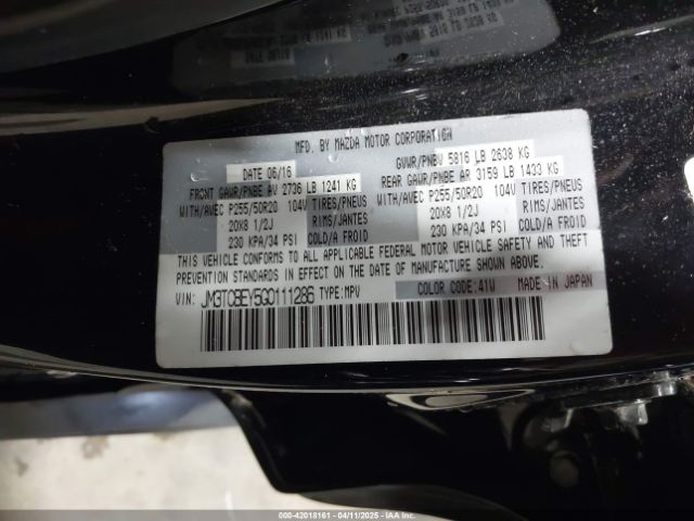 2016 MAZDA CX-9 JM3TCBEY5G0111286 Photo 8