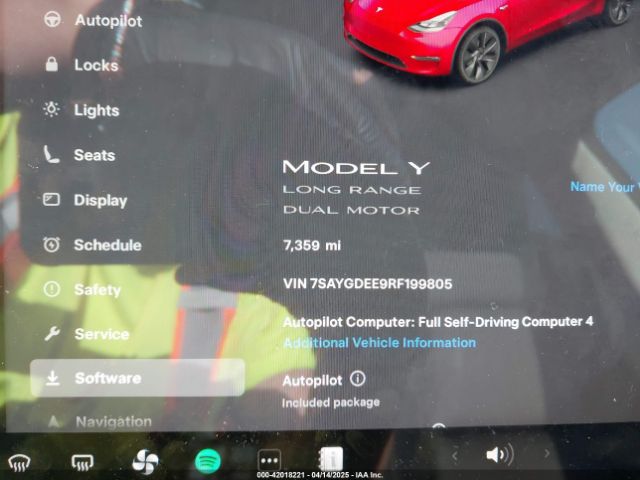 7SAYGDEE9RF199805 Tesla Model Y Long Range Dual Motor All-wheel Drive