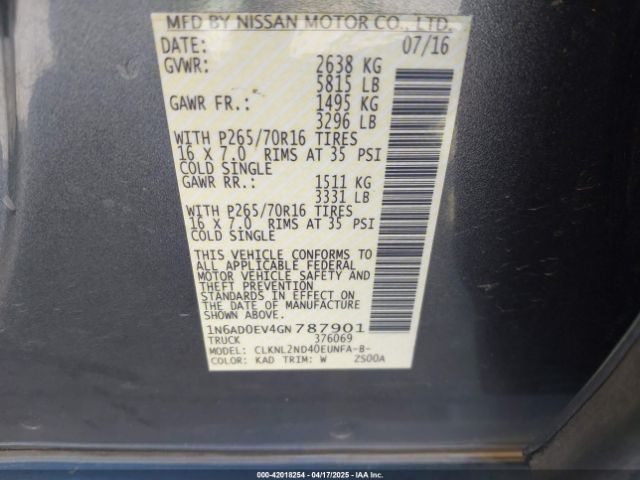 2016 NISSAN FRONTIER 1N6AD0EV4GN787901 Photo 8