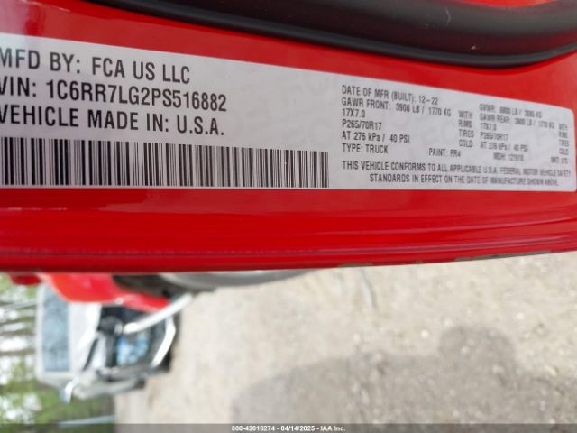 1C6RR7LG2PS516882 RAM 1500 Classic Slt  4x4 5'7 Box