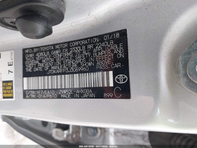Toyota Prius Prime Premium 2018 JTDKARFP3J3069960 Image 9
