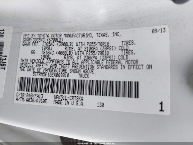 5TFRM5F15EX069810 Toyota Tundra Sr 4.6l V8