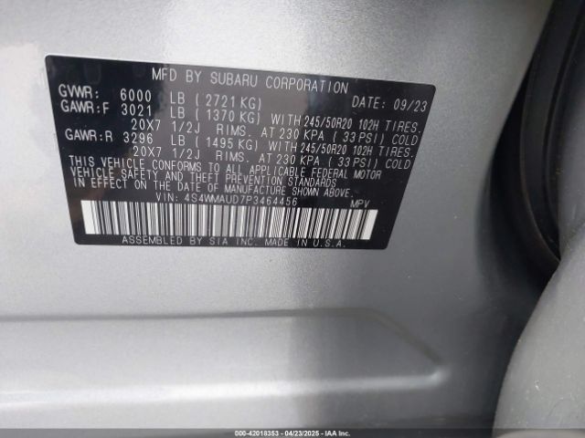 4S4WMAUD7P3464456 Subaru Ascent Limited 7-passenger
