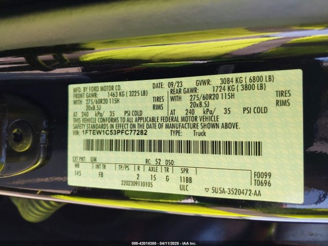 1FTEW1C53PFC77282 Ford F-150 Xlt