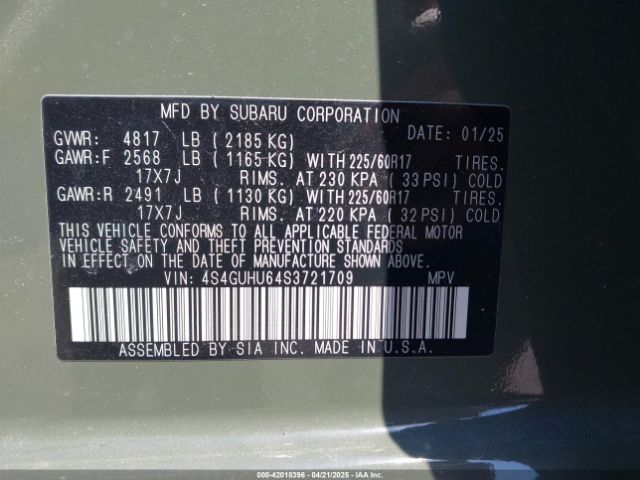 4S4GUHU64S3721709 Subaru Crosstrek Wilderness