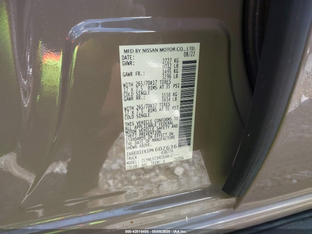 Nissan Frontier Pro-4x 4x4 2023 1N6ED1EK1PN602636 Image 9