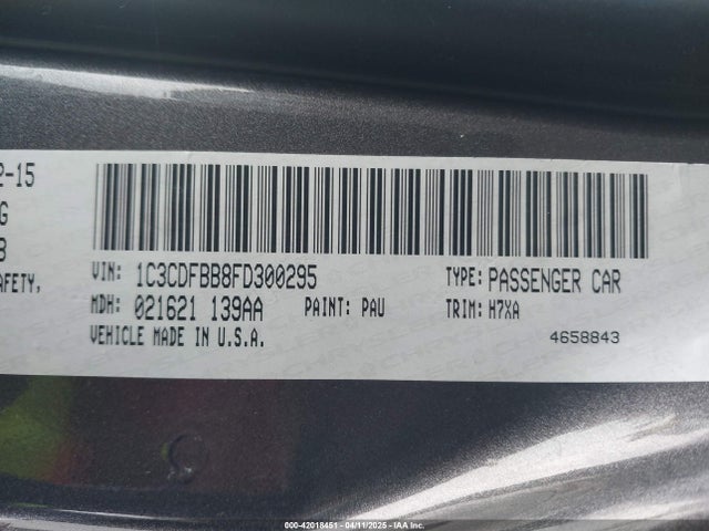 1C3CDFBB8FD300295 Dodge Dart