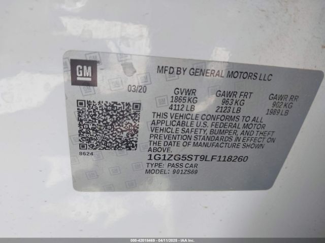 1G1ZG5ST9LF118260 Chevrolet Malibu Fwd Rs