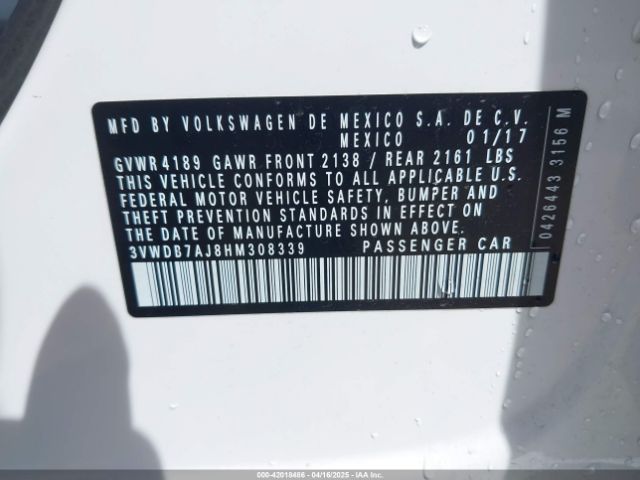 3VWDB7AJ8HM308339 Volkswagen Jetta 1.4t Se