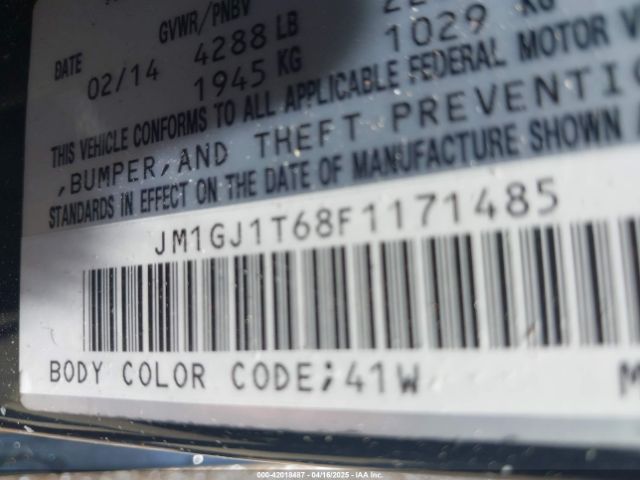 JM1GJ1T68F1171485 Mazda Mazda6 I Touring