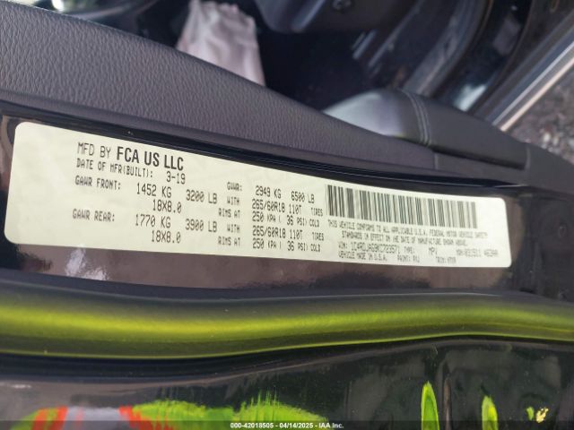 1C4RDJAG9KC723571 Dodge Durango Sxt Awd