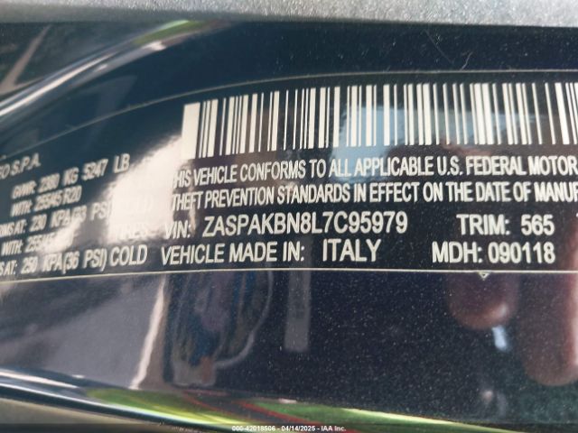 2020 ALFA ROMEO STELVIO ZASPAKBN8L7C95979 Photo 8