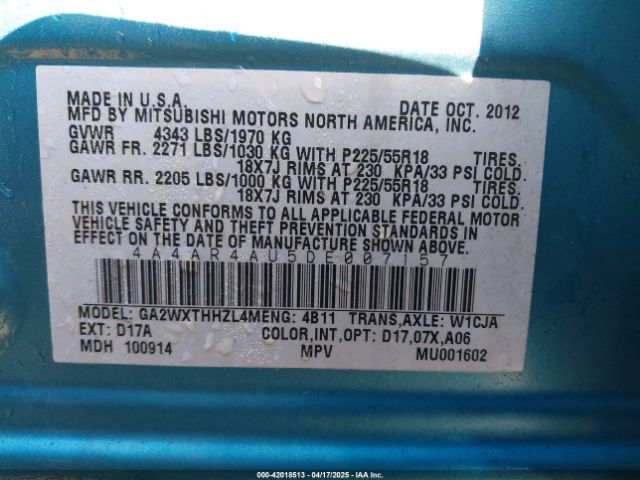 2013 MITSUBISHI OUTLANDER SPORT 4A4AR4AU5DE007157 Photo 8
