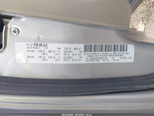 2C4RDGCG5FR733723 Dodge Grand Caravan
