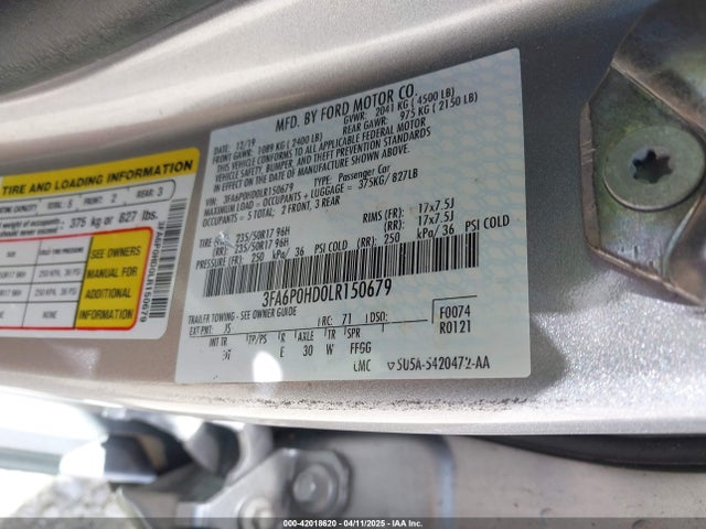 3FA6P0HD0LR150679 Ford FUSION SE