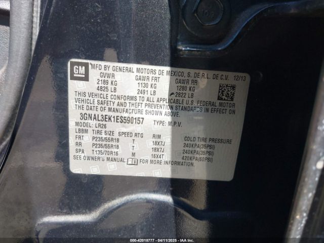 3GNAL3EK1ES590157 Chevrolet Captiva Sport Lt
