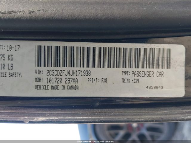 2018 DODGE CHALLENGER 2C3CDZFJ4JH171938 Photo 8