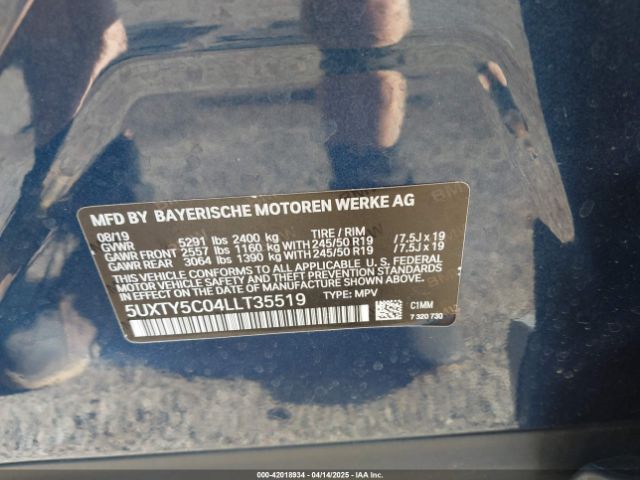 5UXTY5C04LLT35519 BMW X3 Xdrive30i