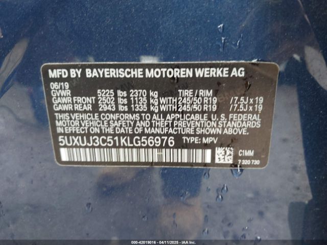 5UXUJ3C51KLG56976 BMW X4 Xdrive30i