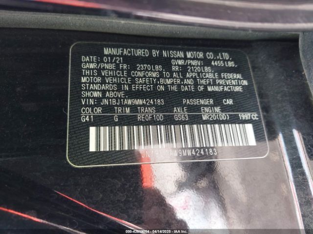 JN1BJ1AW9MW424183 Nissan Rogue Sport S Awd Xtronic Cvt