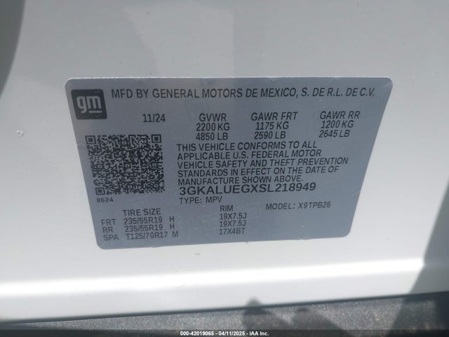 3GKALUEGXSL218949 GMC Terrain Awd Elevation
