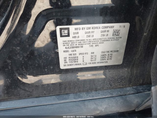 KL4CJ2SBXHB061788 Buick Encore Sport Touring