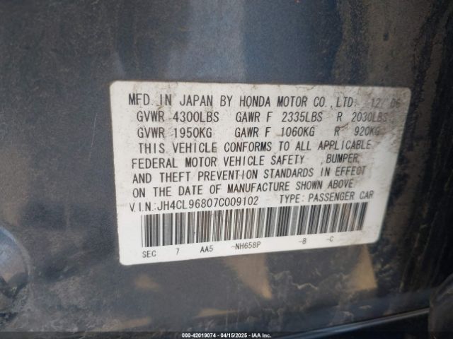 2007 ACURA TSX JH4CL96807C009102 Photo 8