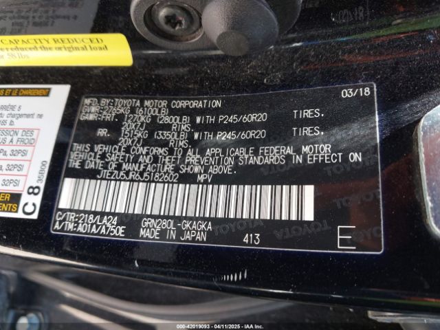 JTEZU5JR6J5182602 Toyota 4runner Limited