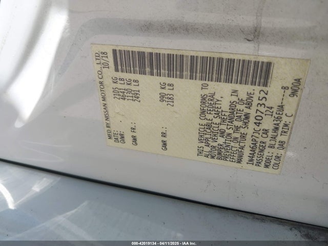 1N4AA6AP7JC407352 Nissan Maxima 3.5 Platinum