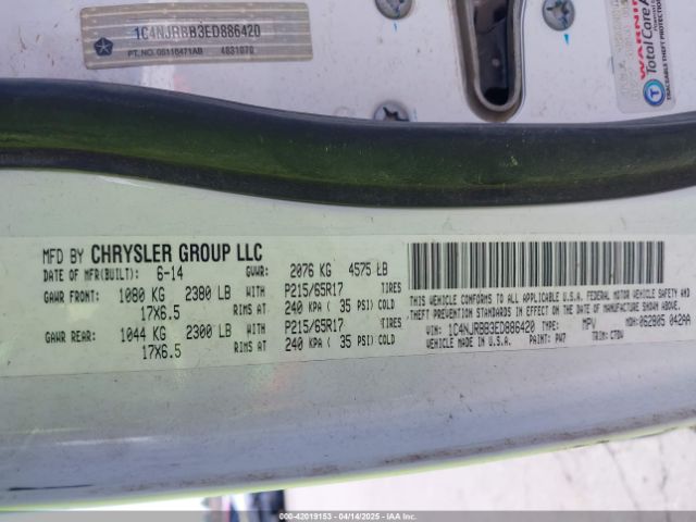 1C4NJRBB3ED886420 Jeep Patriot Sport