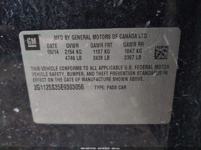 2G1125S35E9303056 Chevrolet Impala 2lt