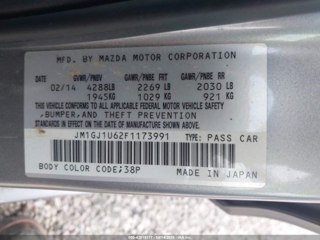 JM1GJ1U62F1173991 Mazda Mazda6 I Sport
