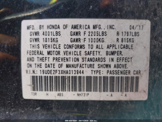 2017 ACURA ILX 19UDE2F3XHA013944 Photo 8